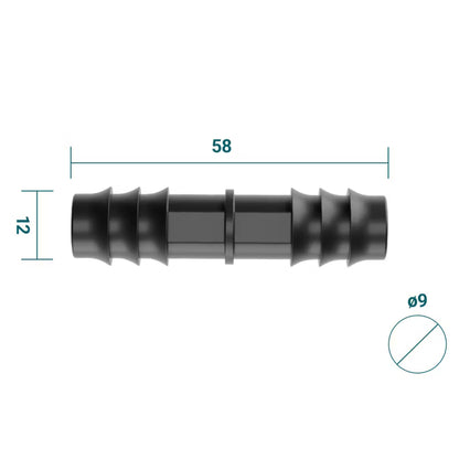 Samler til Drypslange 16 mm Sort 50 Stk.