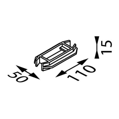 Samlestykke til Hegnssten 108x55x20 mm Sort