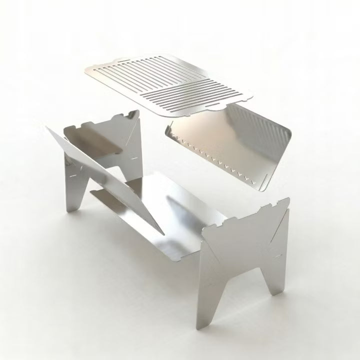 Kuglegrill Sammenklappelig 32x19 cm Rustfrit Stål