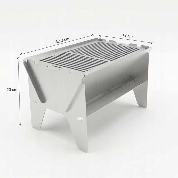 Kuglegrill Sammenklappelig 32x19 cm Rustfrit Stål