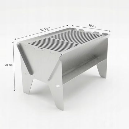 Kuglegrill Sammenklappelig 32x19 cm Rustfrit Stål