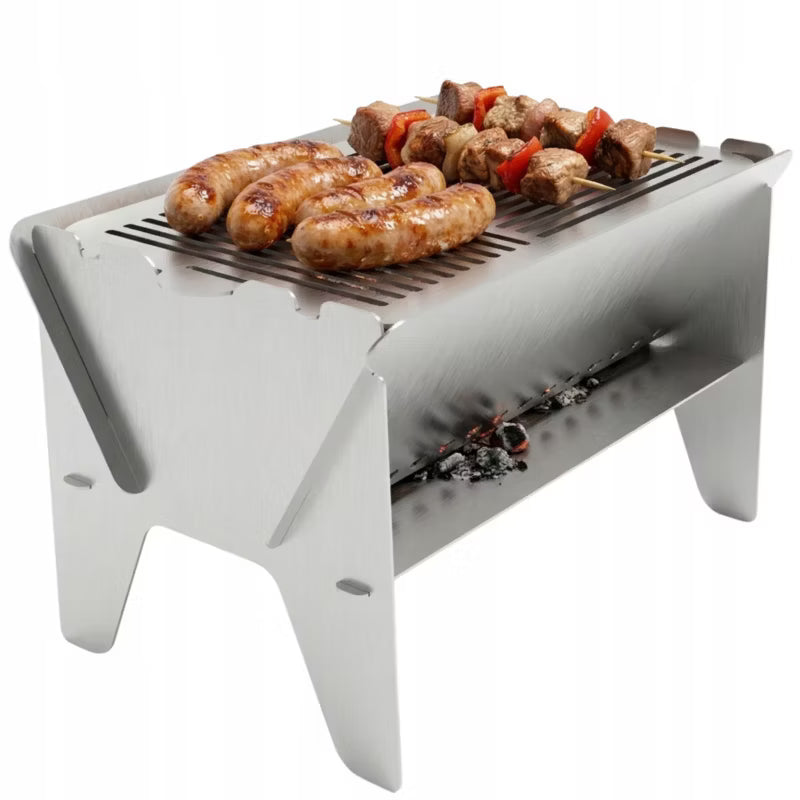 Kuglegrill Sammenklappelig 32x19 cm Rustfrit Stål