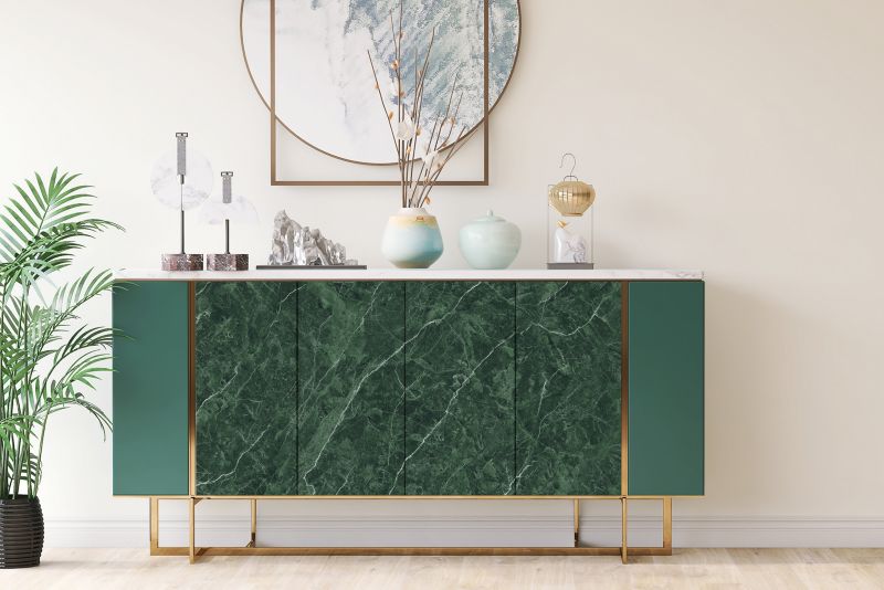 Selvklæbende Tulup PVC-folie grøn marmor 100x50 cm