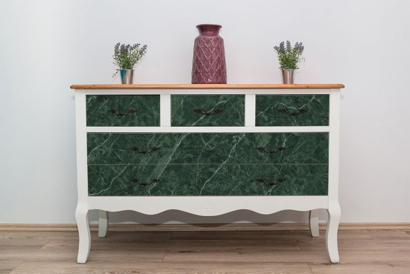 Selvklæbende Tulup PVC-folie grøn marmor 100x50 cm