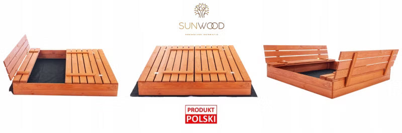 Sandkasse 140x140 cm Træ Lukbar Imprægneret