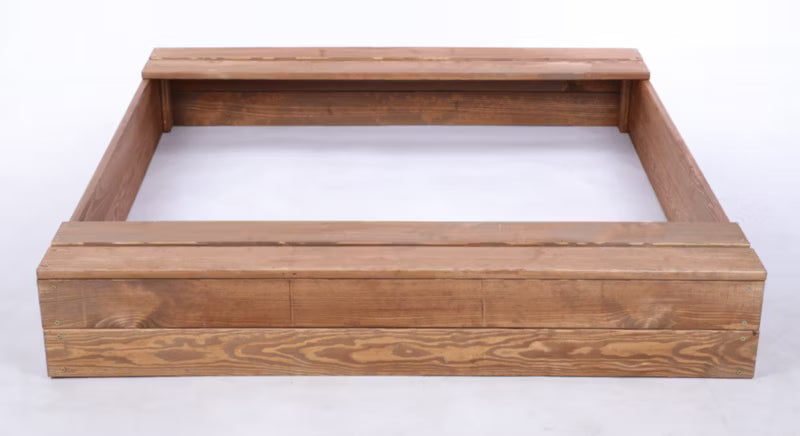 Sandkasse med Bænke 120x117 cm Brun Træ
