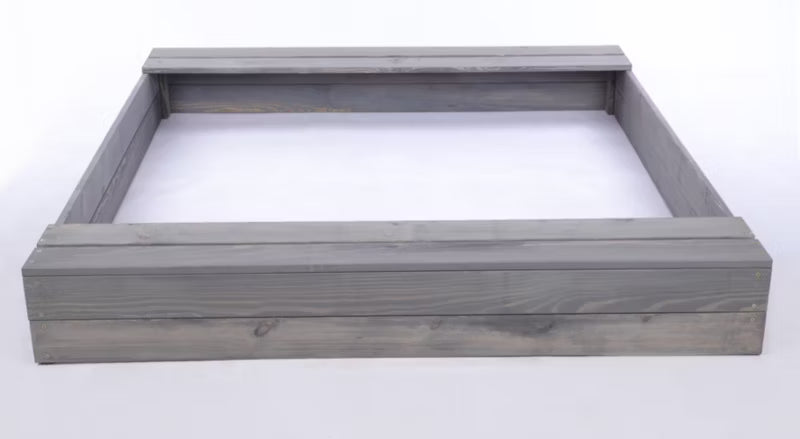 Sandkasse med Bænke 140x137 cm Grå Træ