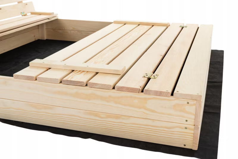 Sandkasse med Bænke 140x140 cm Træ