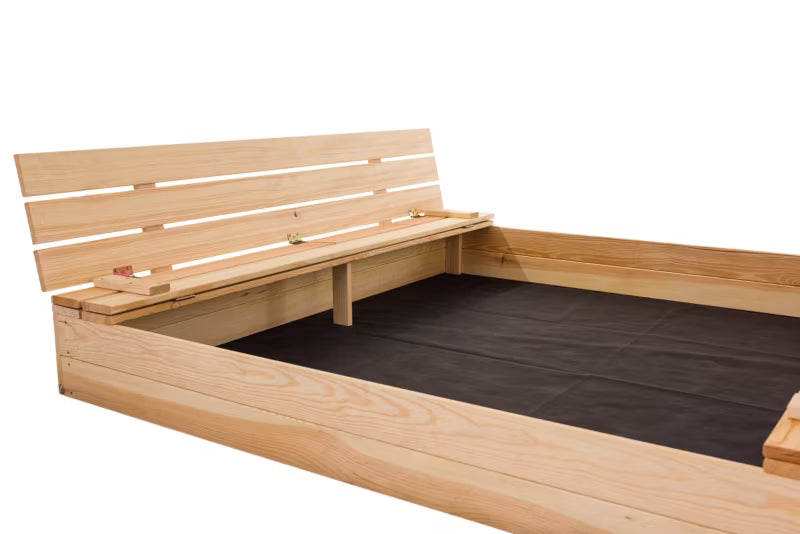 Sandkasse med Bænke 160x160 cm Fyrretræ