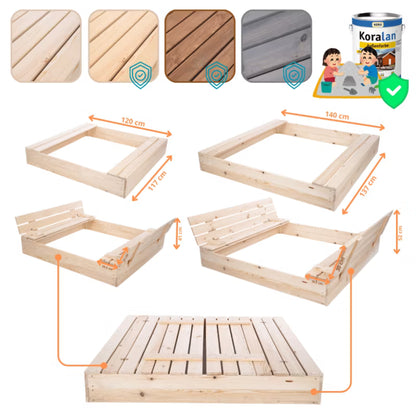 Sandkasse med Bænke Fyrretræ