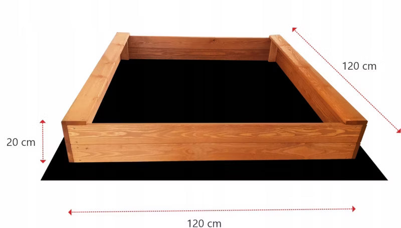 Sandkasse SLIM 120x120 cm Træ Imprægneret