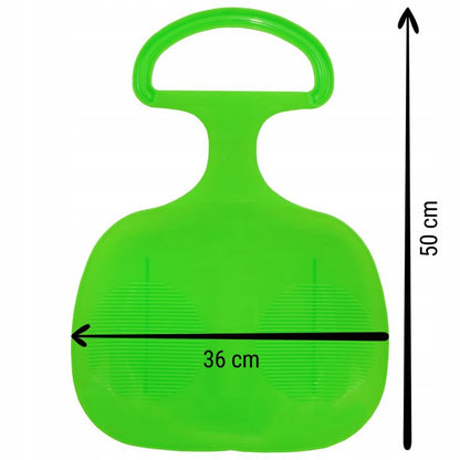 Børneslæde Sillar, æbleformet til sne, med håndtag, plastik, fleksibel, grøn, 1 stk.