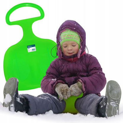 Børneslæde Sillar, æbleformet til sne, med håndtag, plastik, fleksibel, grøn, 1 stk.