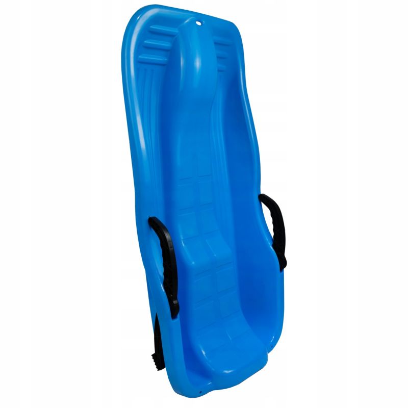 Børneslæde Sillar med bremser og rygstøtte, plast, 90 cm, blå, 1 stk