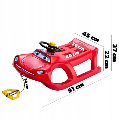 Plastikslede KADAX med rat til børn – sneglider med styr og horn, 1 stk.