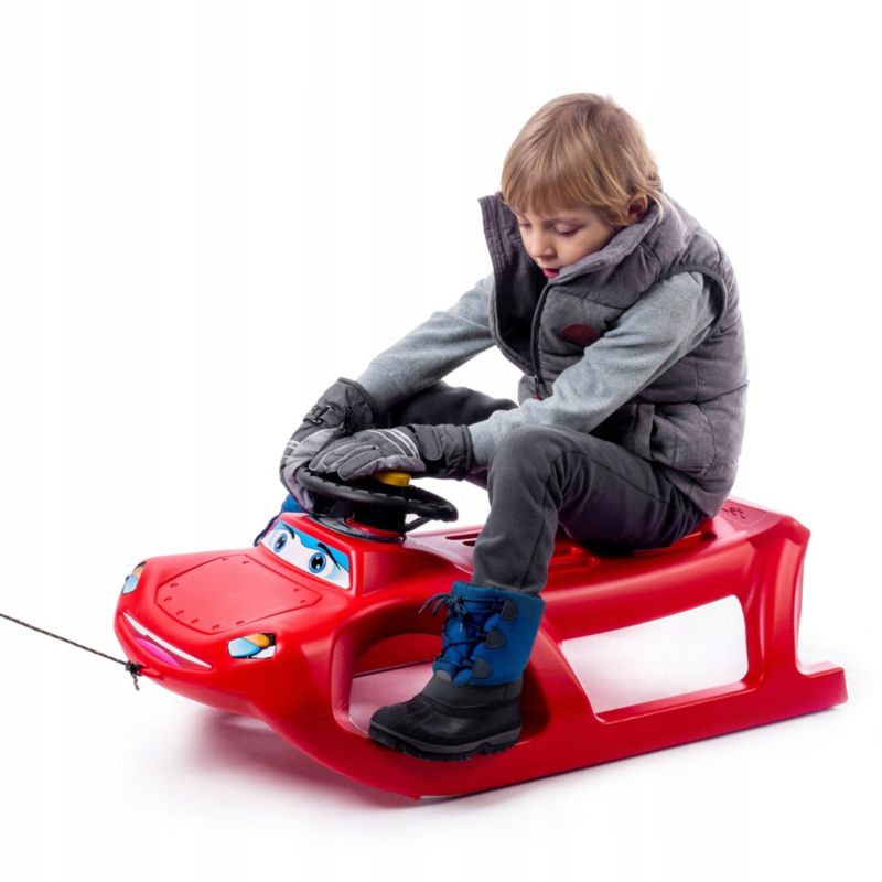 Plastikslede KADAX med rat til børn – sneglider med styr og horn, 1 stk.