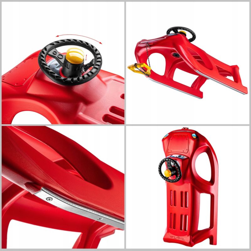 Plastikslede KADAX med rat til børn – sneglider med styr og horn, 1 stk.