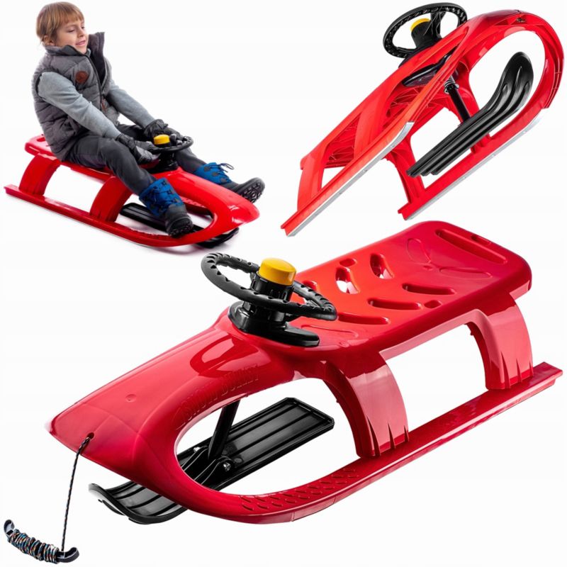 Plastikslede KADAX med rat og styrbar glideplade – 1 stk.