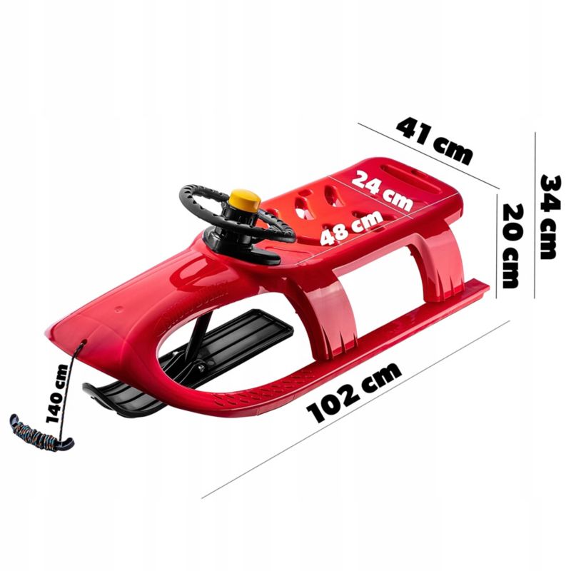 Plastikslede KADAX med rat og styrbar glideplade – 1 stk.