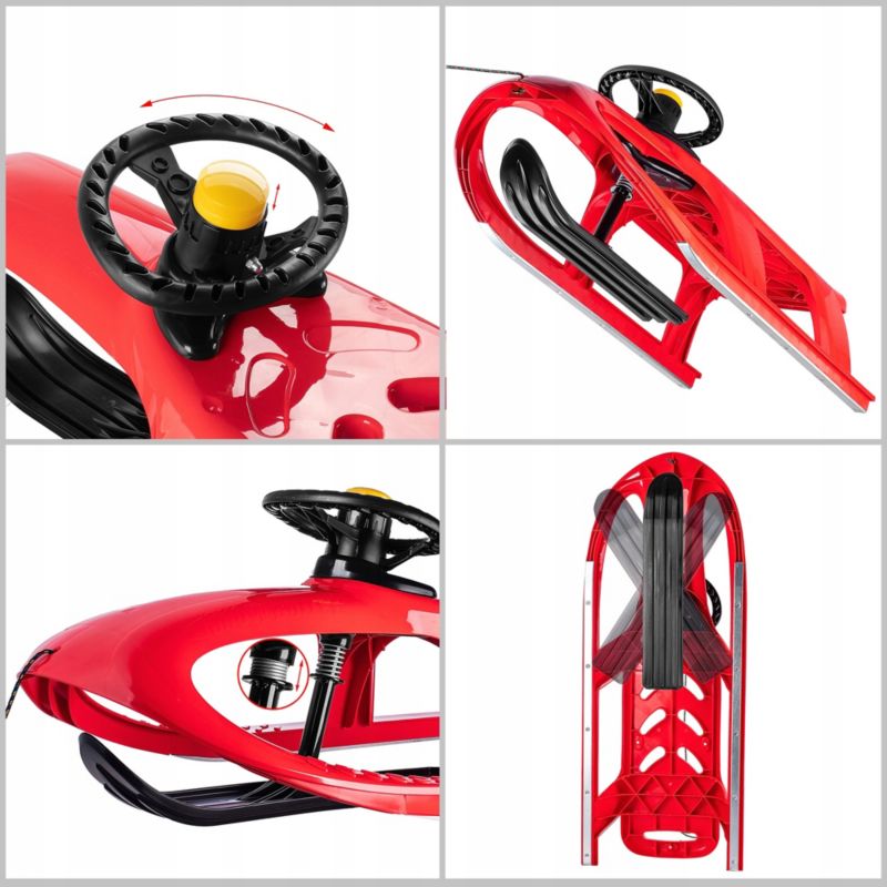 Plastikslede KADAX med rat og styrbar glideplade – 1 stk.