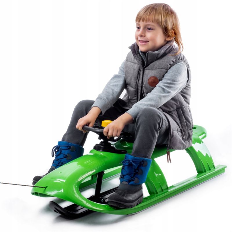 Plastikslede KADAX med rat - sneglider og kælke til børn, 1 stk.