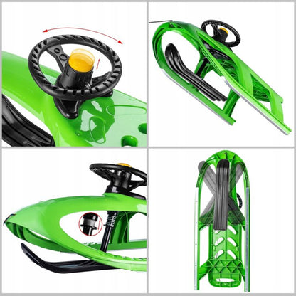 Plastikslede KADAX med rat - sneglider og kælke til børn, 1 stk.