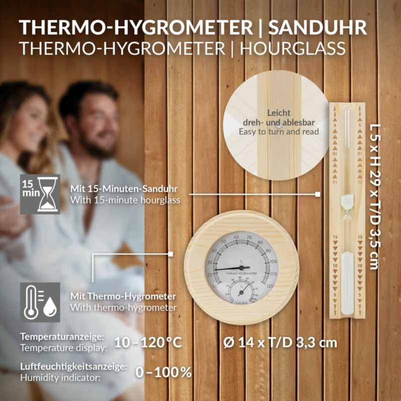 Saunasæt 4 Liter Fyrretræ med Tilbehør