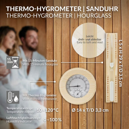 Saunasæt 4 Liter Fyrretræ med Tilbehør