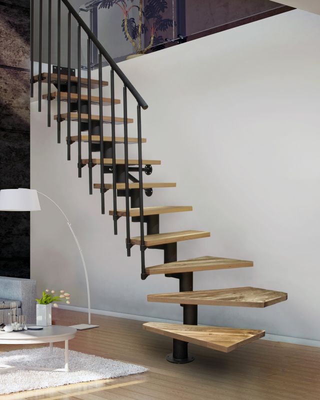 Modulære Trapper Dixi Plus 70 cm Eg Sort
