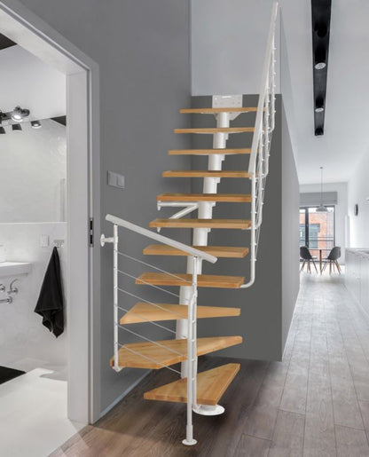 Modultrappe Dixi Plus 222-300 cm Bøg Hvid RAL 9003