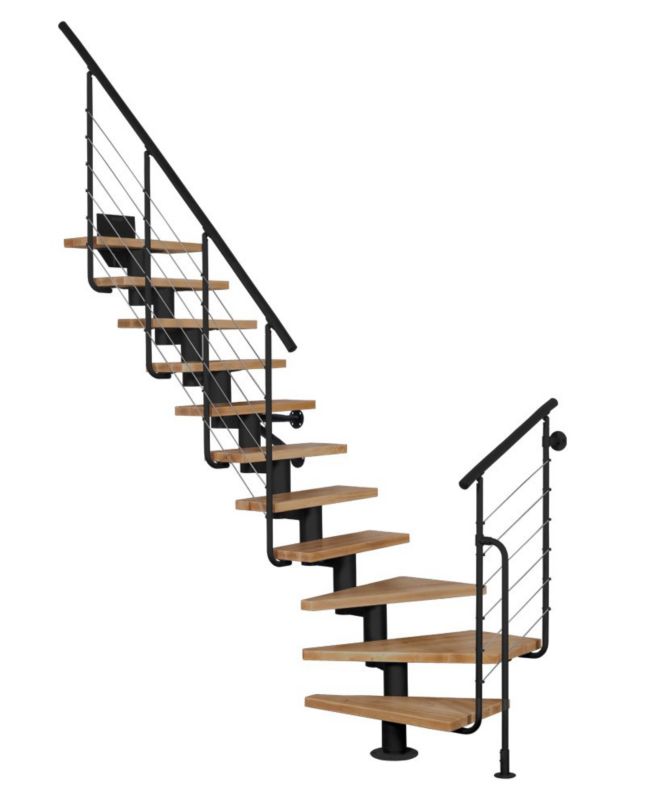 Modultrappe Dixi Plus 222-300 cm Sort Bøg 11 Trin