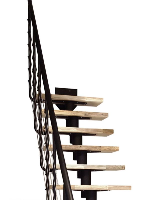 Modultrappe Dixi Plus 70 cm Egetræ Sort