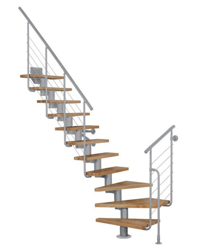 Modulære Trapper Dixi Plus 78x300 cm RAL 9006 Bøg