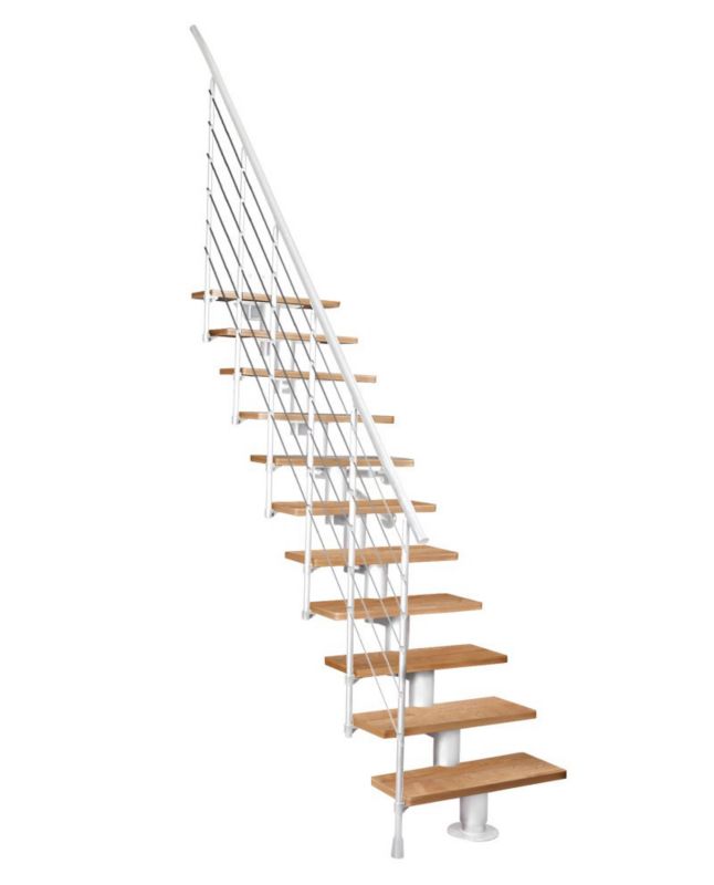 Modultrappe Dixi 80 cm Egetræ Hvid RAL 9003