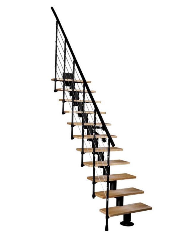 Modultrappe Dixi 78x325 cm Eg Sort RAL 9005