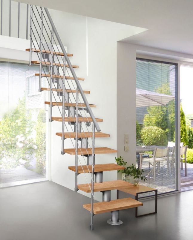 Modultrappe Dixi 80 cm Grå Eg