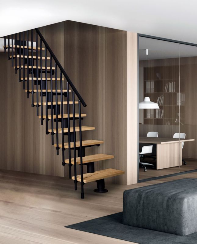 Modultrappe Dixi Vertical 80 cm Egetræ Sort