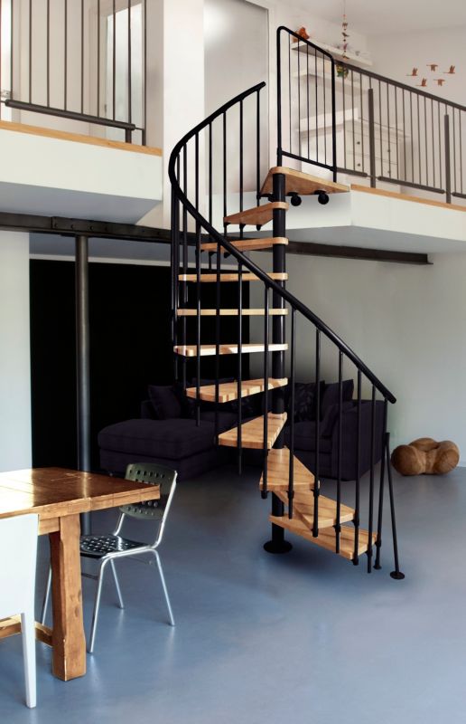 Spindeltrappe Novo Ø140 cm Bøg Sort | 5907710648674