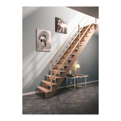 Ligeløbstrappe Max 80 cm Egetræ Inox