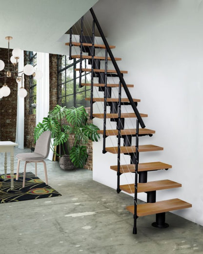 Modultrappe Dixi 80 cm Bøg Sort RAL 9005
