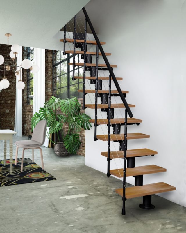 Modultrappe Dixi 80 cm Bøg Sort RAL 9005