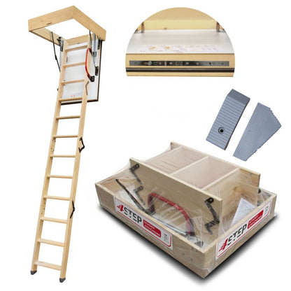 Lofttrappe Extra 100x70 cm Hvid Gran