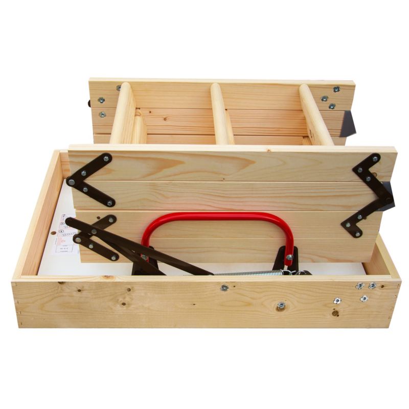 Lofttrappe Extra 100x70 cm Hvid Gran