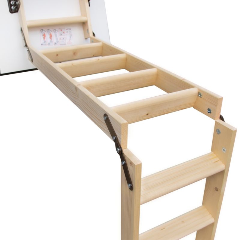 Lofttrappe Extra 120x70 cm Hvid Gran