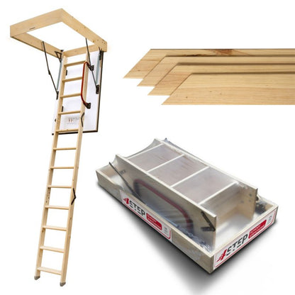 Lofttrappe 130x70 cm Gran Hvid Isoleret