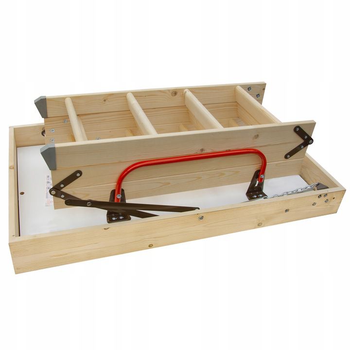 Lofttrappe 130x70 cm Gran Hvid Isoleret