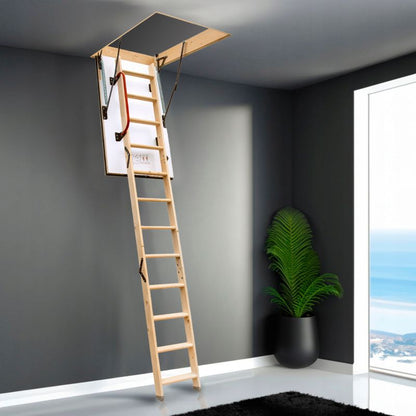Lofttrappe 130x70 cm Gran Hvid Isoleret