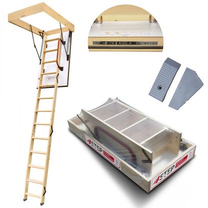 Lofttrappe Extra 130x80 cm Hvid Gran