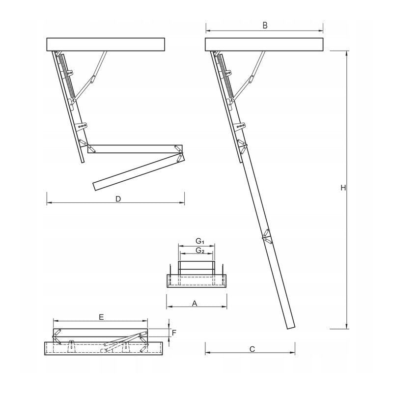 Lofttrappe Extreme 112x70 cm Hvid 5904506713400
