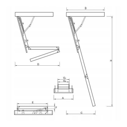 Lofttrappe Extreme 112x70 cm Hvid 5904506713400